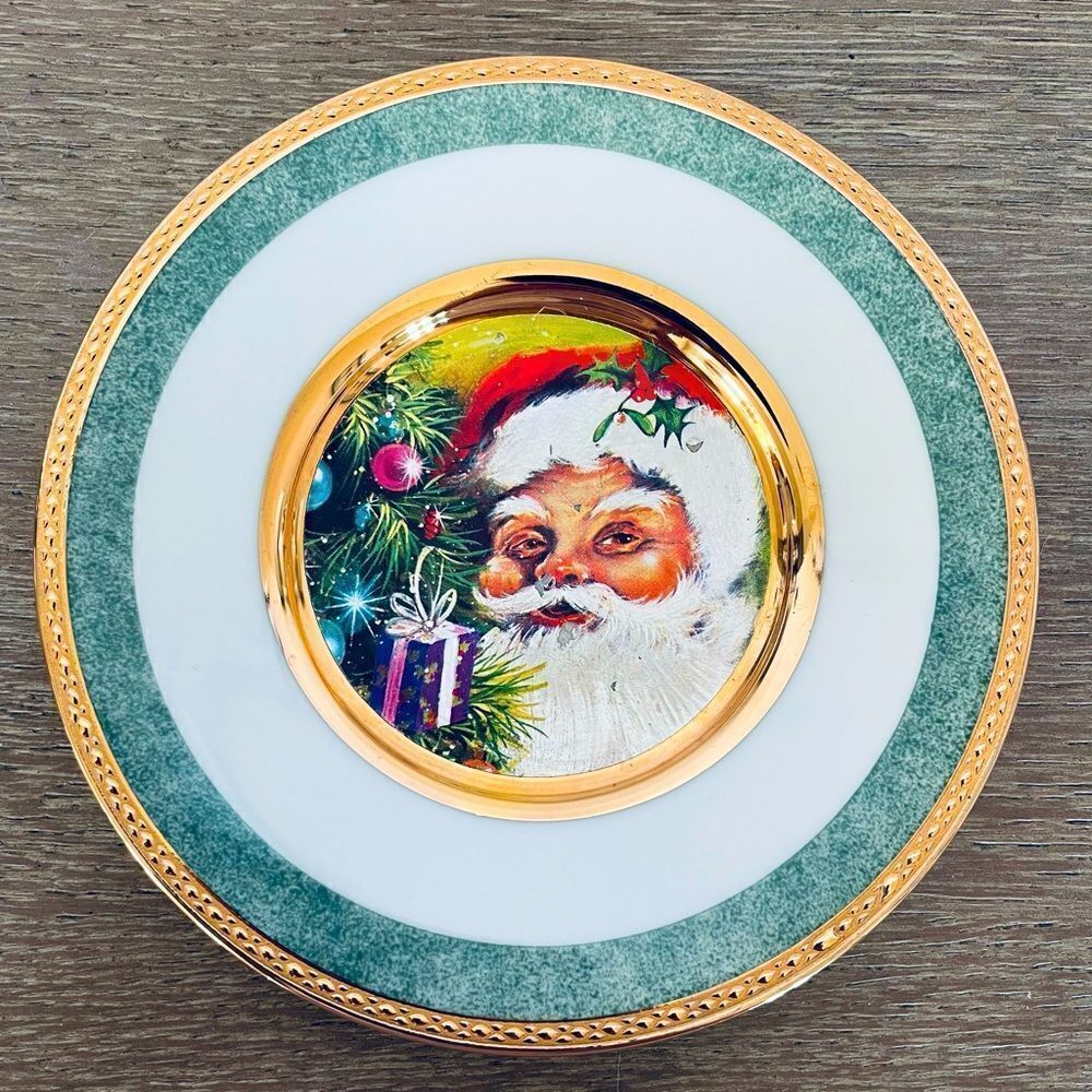 Christmas Dufex Art 24K Gold Vintage Collectible Plate